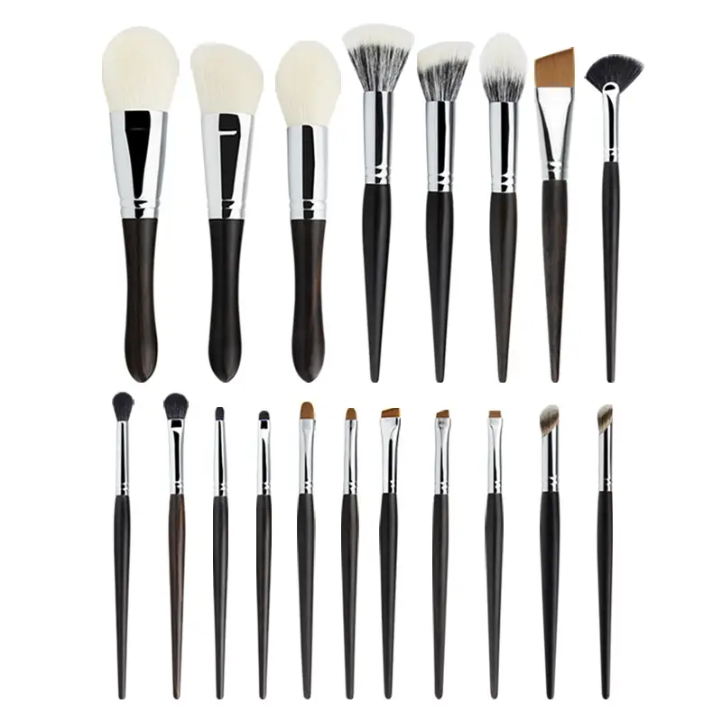 Heritage Ebony Cosmetic Brush Set with Wool Bristles - Image 25