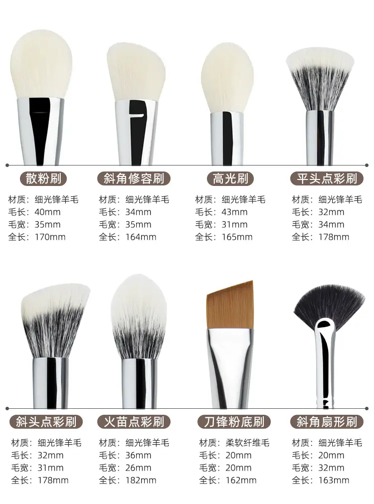 Heritage Ebony Cosmetic Brush Set with Wool Bristles — feature 5