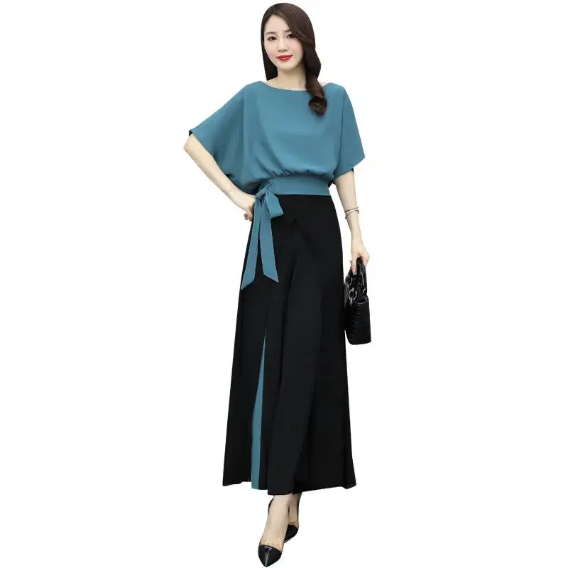 Women Wide Leg Pants Suit Yellow Bow Western 2025 - Image 7