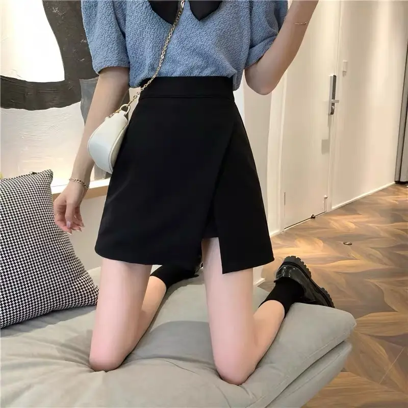2025 Black Slit Mini Skirt High Waist Women — feature 10