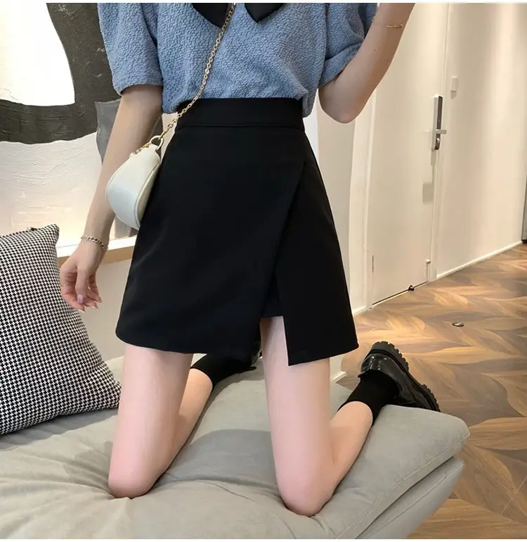2025 Black Slit Mini Skirt High Waist Women — feature 4
