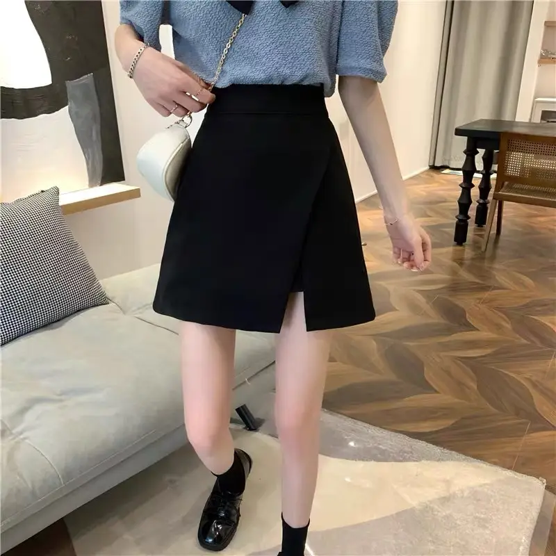 2025 Black Slit Mini Skirt High Waist Women — feature 7