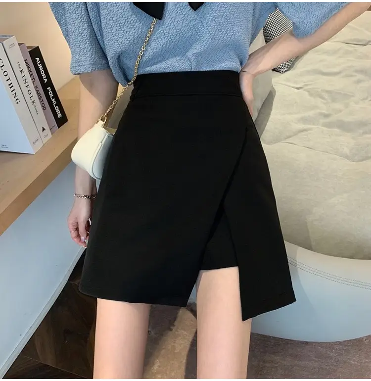 2025 Black Slit Mini Skirt High Waist Women — feature 8