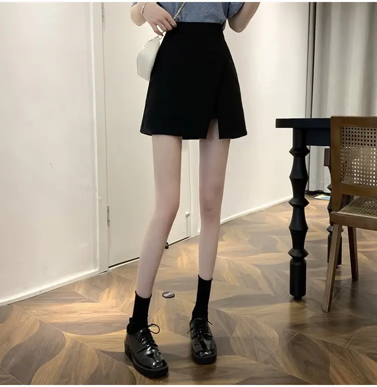 2025 Black Slit Mini Skirt High Waist Women — feature 9