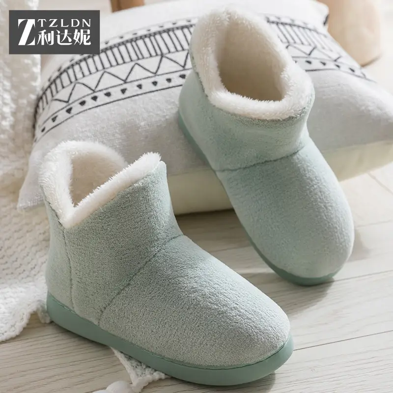 Cotton Slippers Women's Winter Bag Heel Home Indoor Household Winter Warm Confinement Shoes Furry Shoes Home Cotton Shoes Comfortable - Image 6