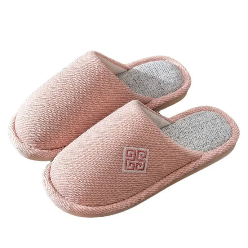 New Cotton Slippers for Women with Baotou Winter Non-Slip Soft Bottom Indoor Autumn and Winter Warm Couple Silent Cotton Slippers for Men