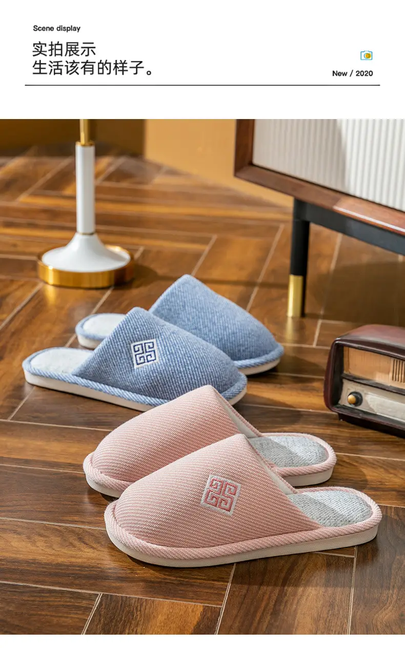 New Cotton Slippers for Women with Baotou Winter Non-Slip Soft Bottom Indoor Autumn and Winter Warm Couple Silent Cotton Slippers for Men — feature 14