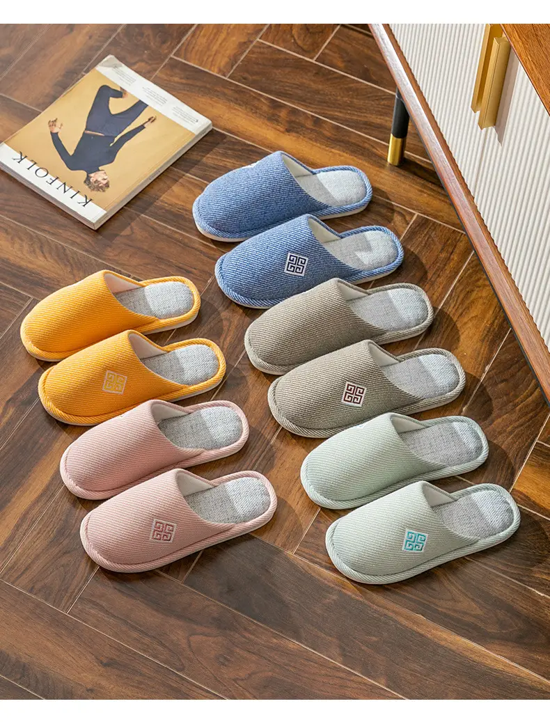 New Cotton Slippers for Women with Baotou Winter Non-Slip Soft Bottom Indoor Autumn and Winter Warm Couple Silent Cotton Slippers for Men — feature 8