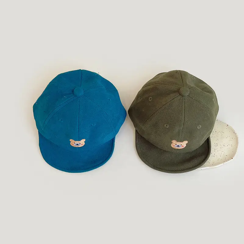 One Pan Baby Hats Autumn New Cute Bear Cartoon Boys Girls Baseball Cap - Image 8
