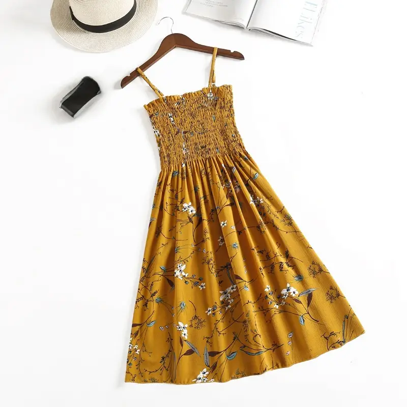 Women's New Chiffon Strap Floral Dress - Image 2