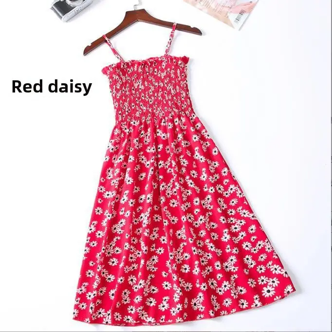 Women's New Chiffon Strap Floral Dress - Image 6