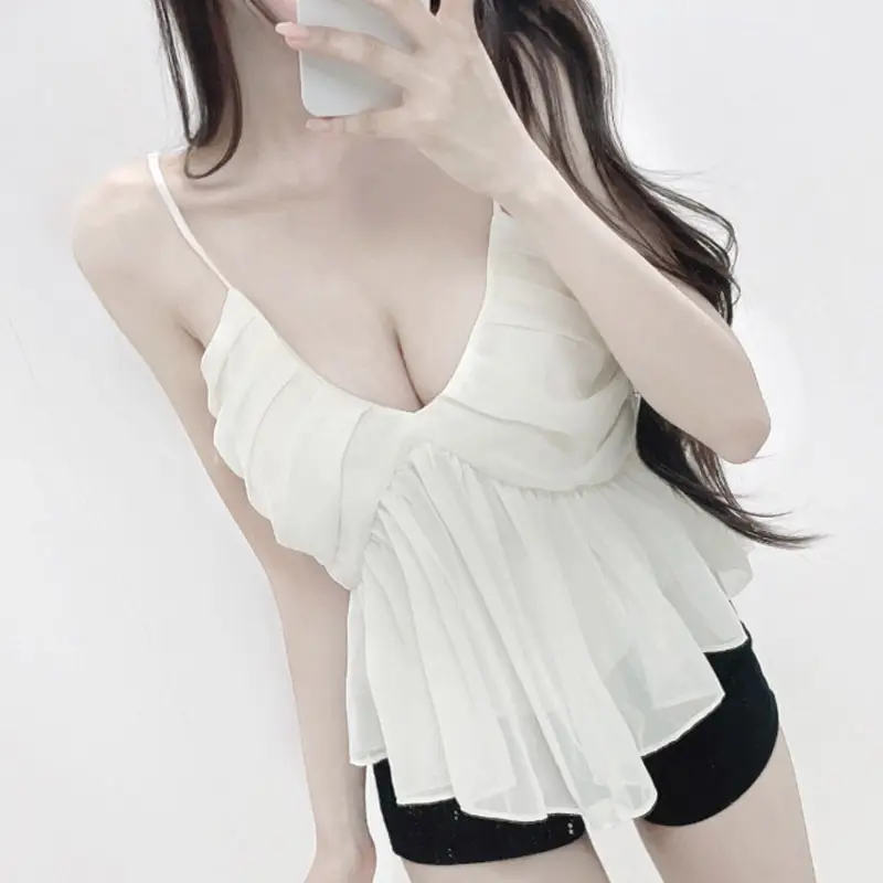 White Backless Camisole Top for Women - Image 5