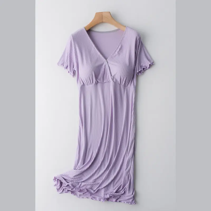 Pregnant Women's Summer 2022 New Pregnant Women's Dress Loose V-neck Short Sleeve Mid-length Dress