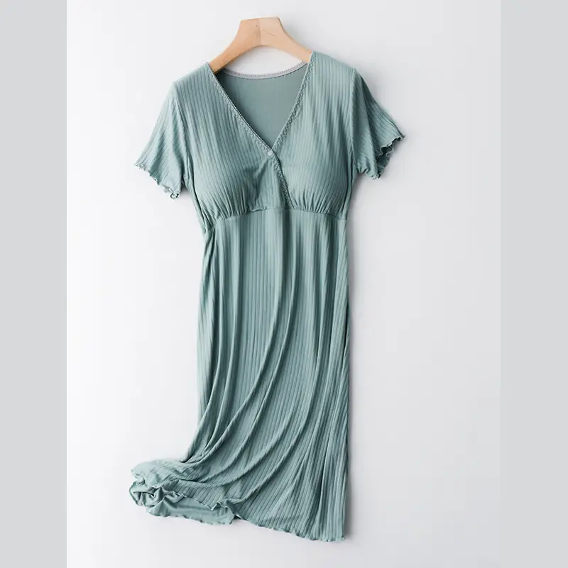 Pregnant Women's Summer 2022 New Pregnant Women's Dress Loose V-neck Short Sleeve Mid-length Dress