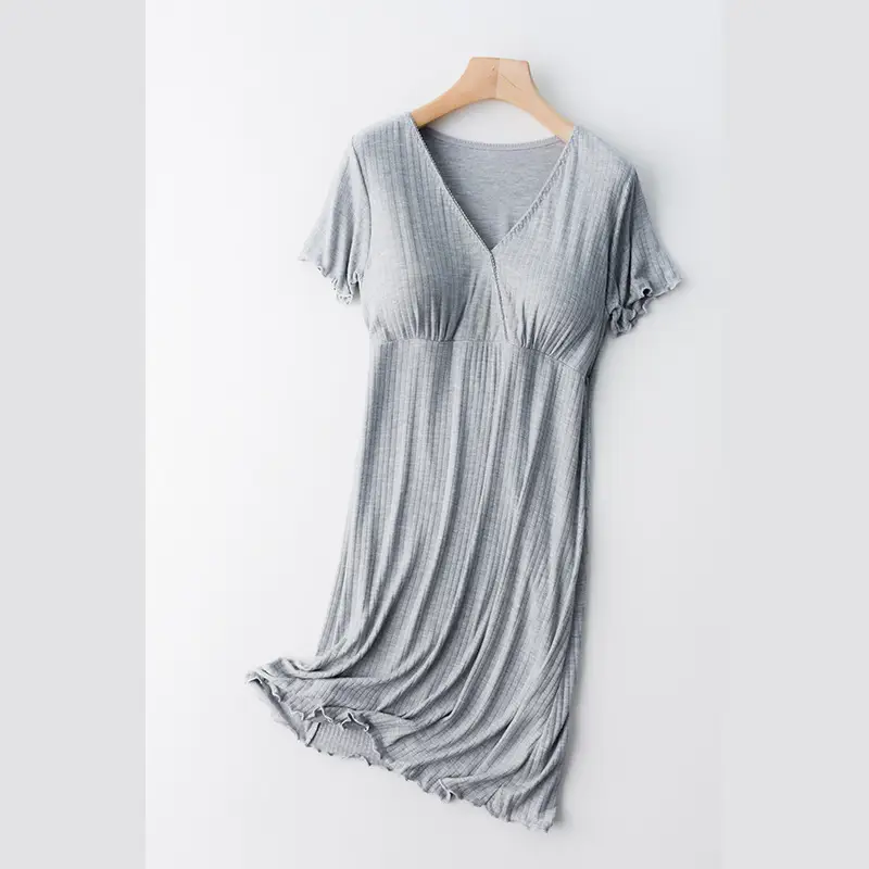 Pregnant Women's Summer 2022 New Pregnant Women's Dress Loose V-neck Short Sleeve Mid-length Dress