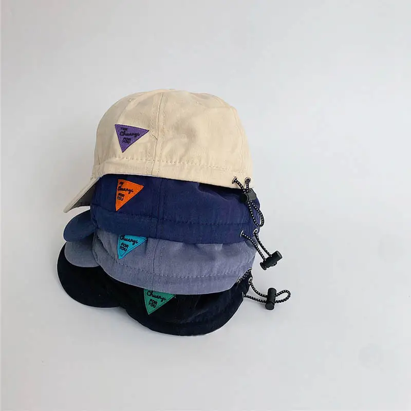 Blue Sunscreen Cap for Boys Girls Adjustable Embroidery - Image 8
