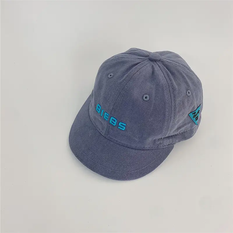 Blue Sunscreen Cap for Boys Girls Adjustable Embroidery - Image 4