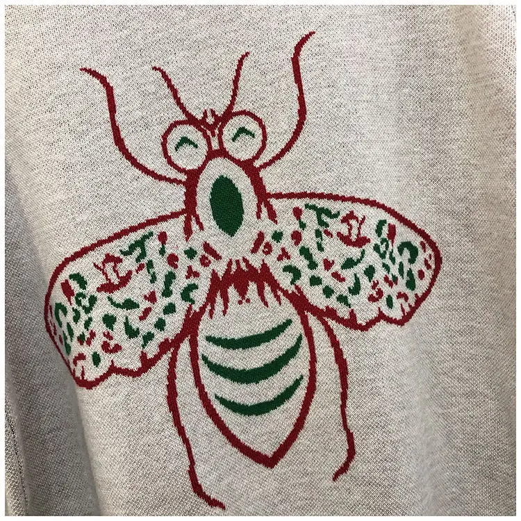 Women V-neck Knitted Cardigan Green Red 2023 — feature 10