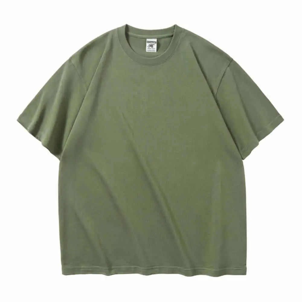 Men Heavyweight Olive Green T-Shirt - Image 10