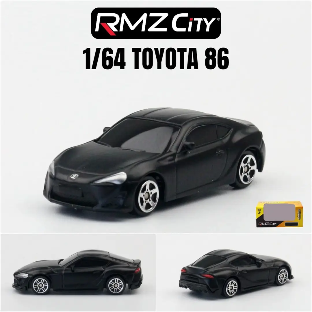 1:64 Genuine Authorized Alloy Car Toy Model 3inch Rmzcity Mini Flap Pocket Pants Car Matte Black Car Ornaments