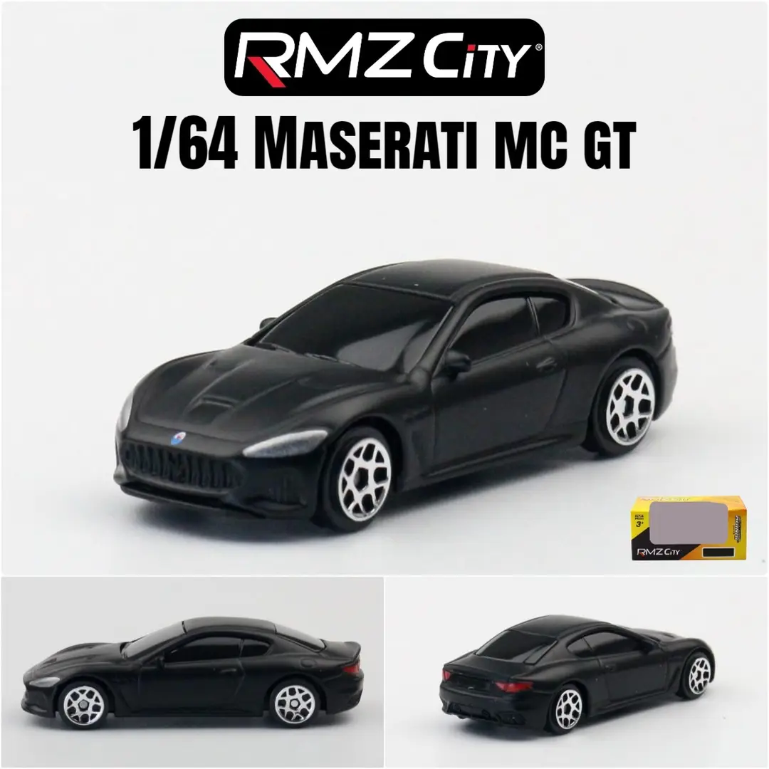 1:64 Genuine Authorized Alloy Car Toy Model 3inch Rmzcity Mini Flap Pocket Pants Car Matte Black Car Ornaments