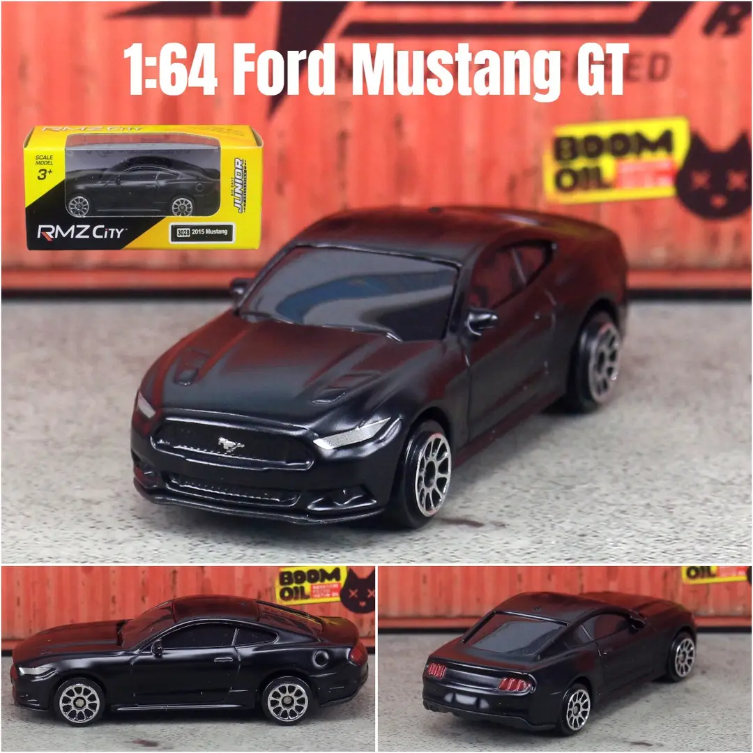 1:64 Genuine Authorized Alloy Car Toy Model 3inch Rmzcity Mini Flap Pocket Pants Car Matte Black Car Ornaments