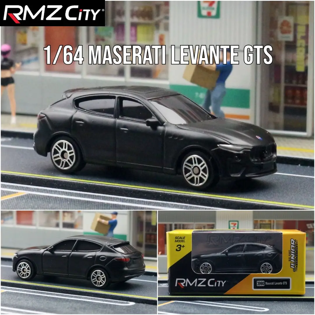 1:64 Genuine Authorized Alloy Car Toy Model 3inch Rmzcity Mini Flap Pocket Pants Car Matte Black Car Ornaments