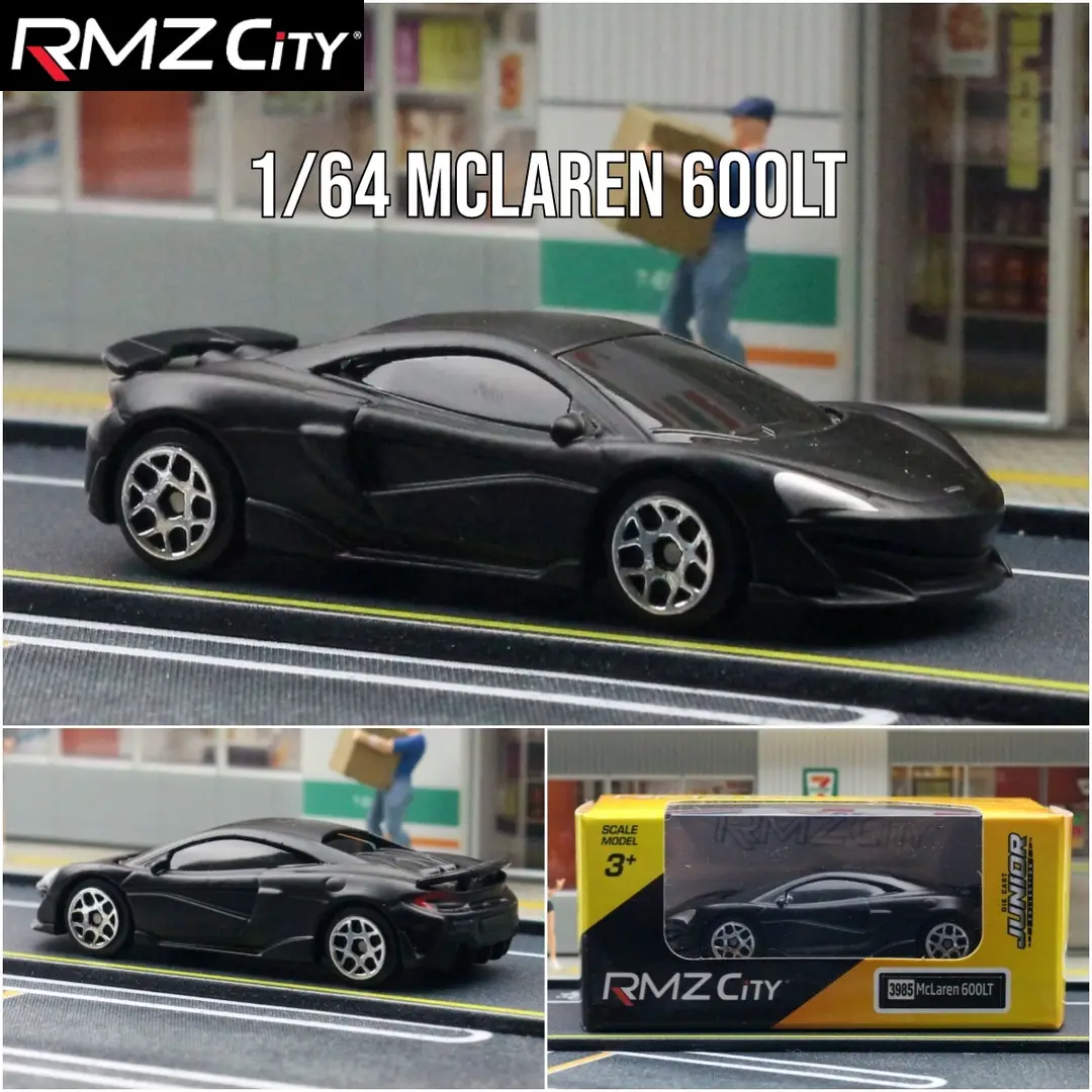 1:64 Genuine Authorized Alloy Car Toy Model 3inch Rmzcity Mini Flap Pocket Pants Car Matte Black Car Ornaments