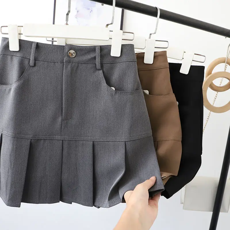 Korean Women Pleated Skirt A-Line 6995 - Image 7