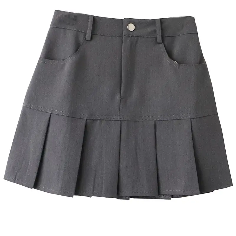 Korean Women Pleated Skirt A-Line 6995 - Image 8