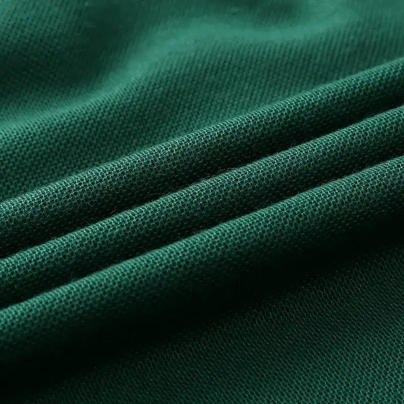 Men Green Cuff Striped Polo Shirt with Stand Collar — feature 19
