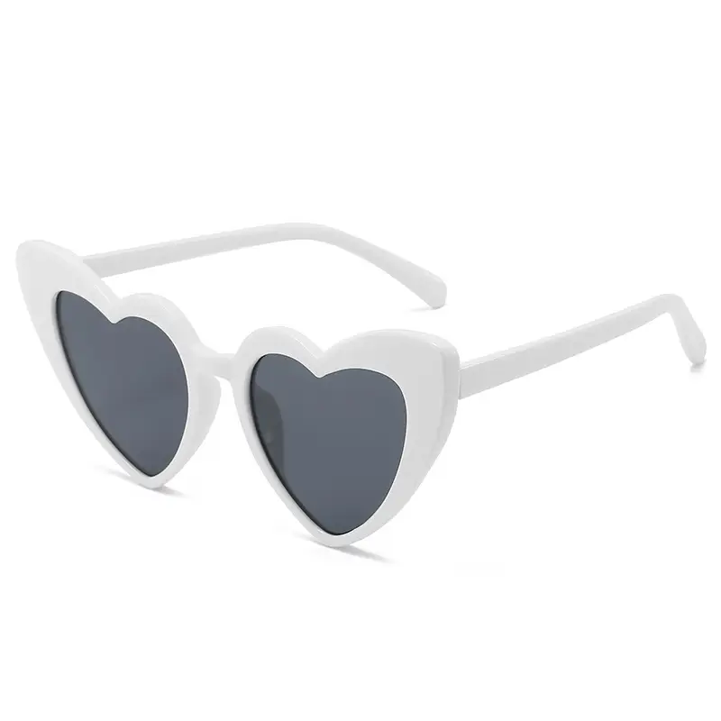 Red Heart Shape Sunglasses with Metal Hinge