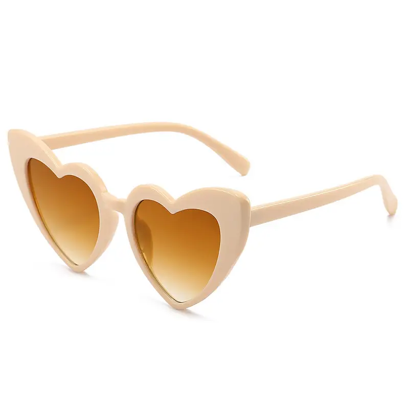 Red Heart Shape Sunglasses with Metal Hinge