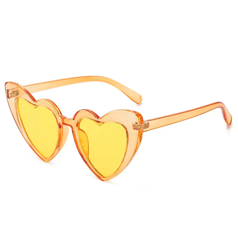 Red Heart Shape Sunglasses with Metal Hinge