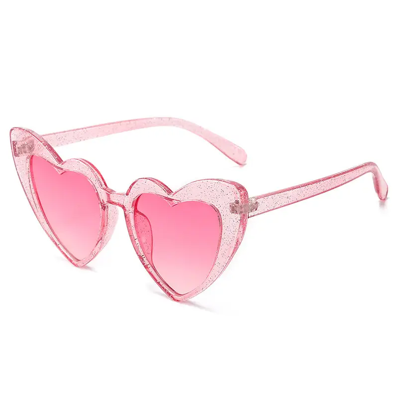 Red Heart Shape Sunglasses with Metal Hinge