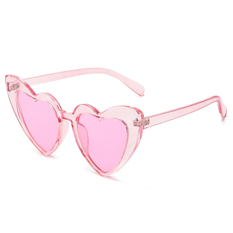 Red Heart Shape Sunglasses with Metal Hinge