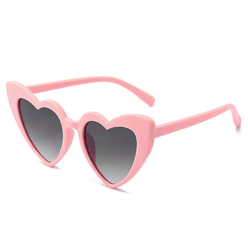Red Heart Shape Sunglasses with Metal Hinge