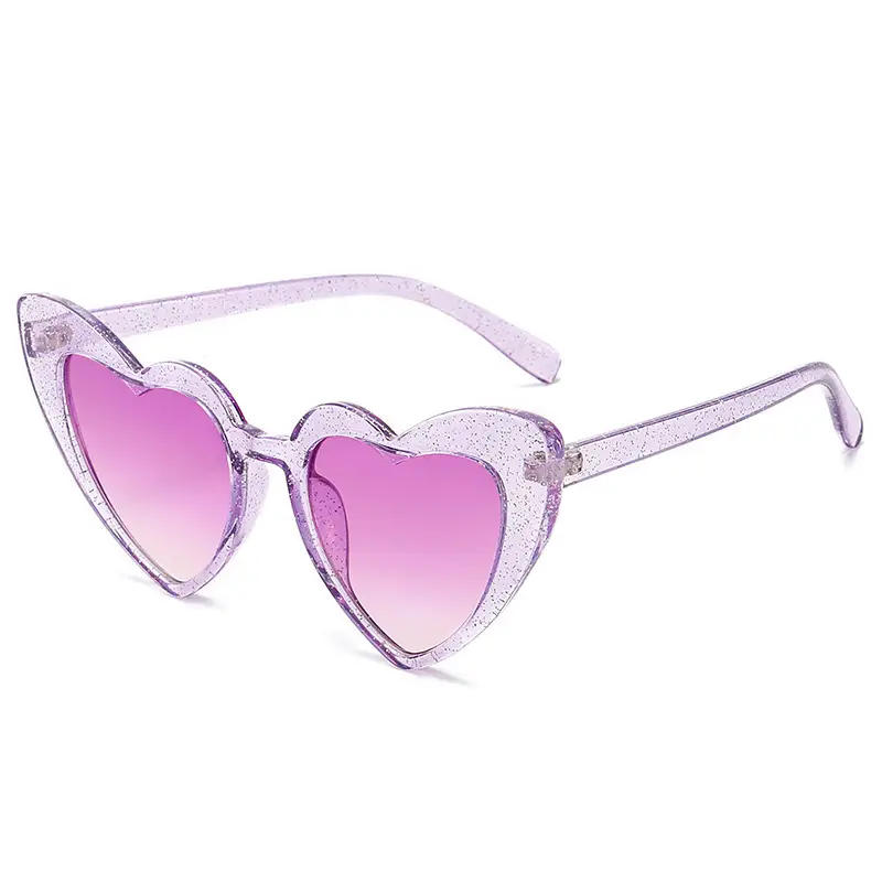 Red Heart Shape Sunglasses with Metal Hinge