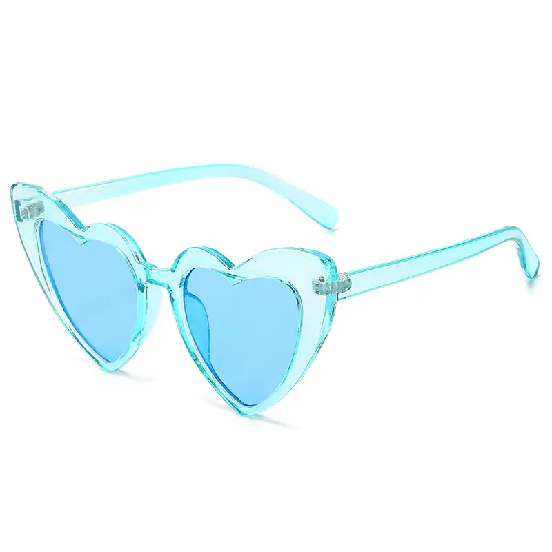 Red Heart Shape Sunglasses with Metal Hinge