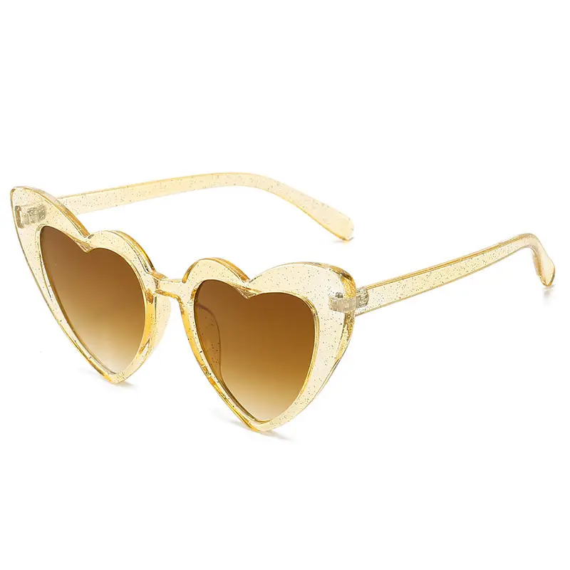 Red Heart Shape Sunglasses with Metal Hinge