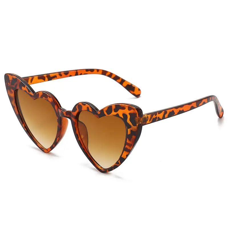 Red Heart Shape Sunglasses with Metal Hinge