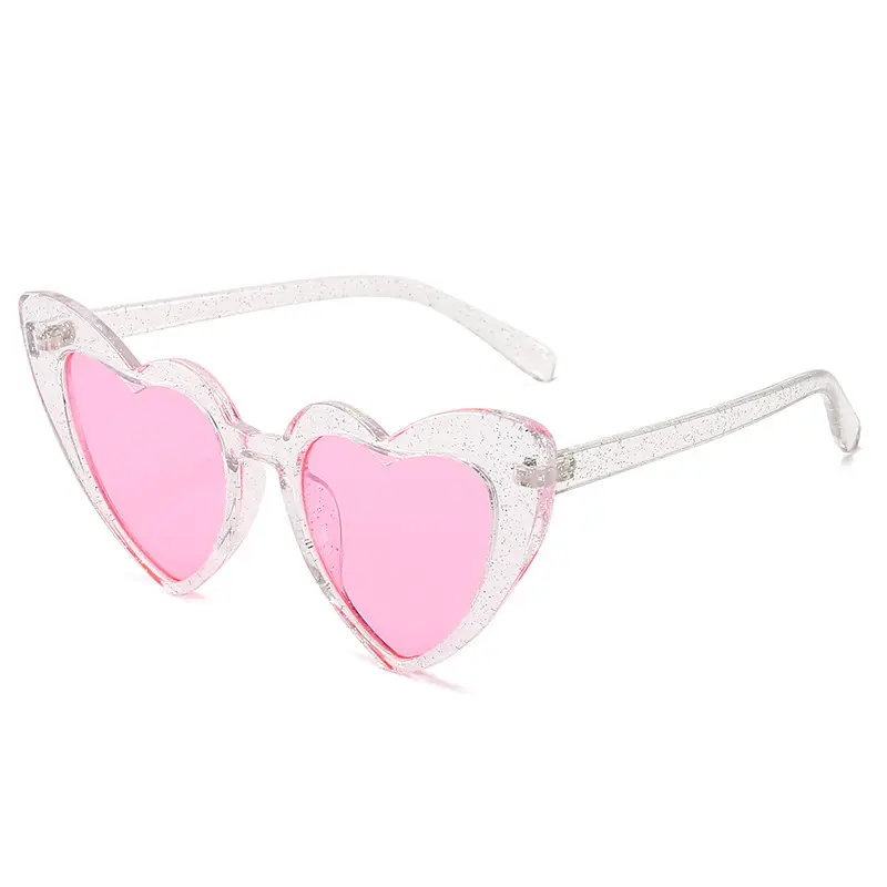 Red Heart Shape Sunglasses with Metal Hinge