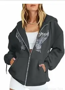 2022 Gray Retro Butterfly Hoodie for Men Women - Image 34