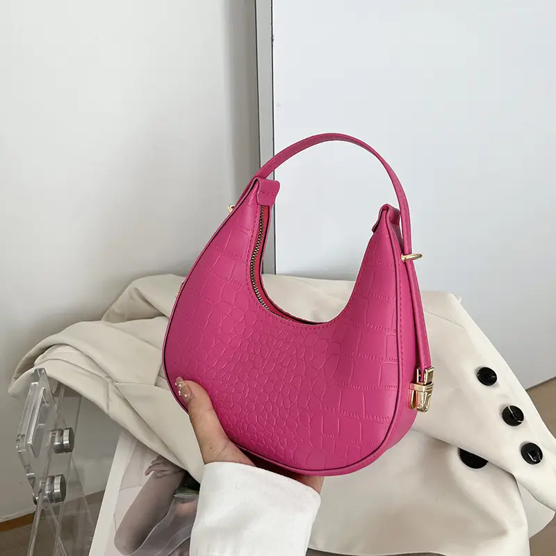 2025 New Women's Crocodile Pattern Shoulder Bag Mint Green - Image 6