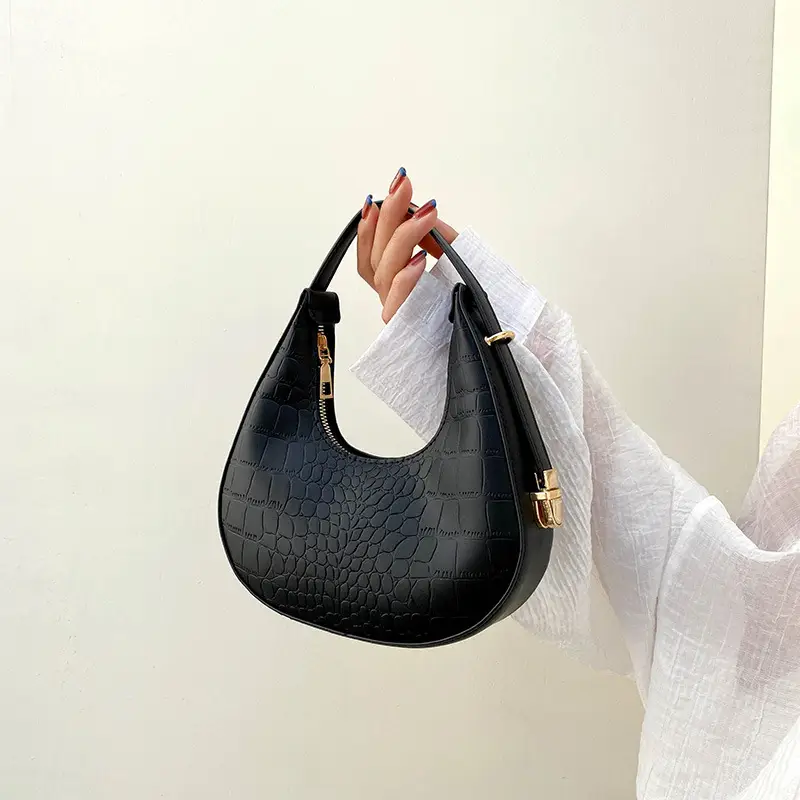 2025 New Women's Crocodile Pattern Shoulder Bag Mint Green - Image 9