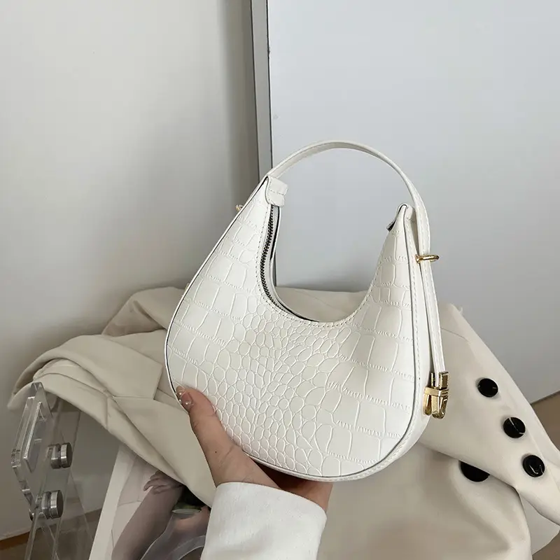 2025 New Women's Crocodile Pattern Shoulder Bag Mint Green - Image 2