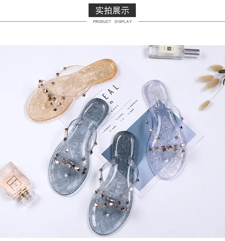 Black Rivet Bow Flip Flops for Women Summer — feature 16