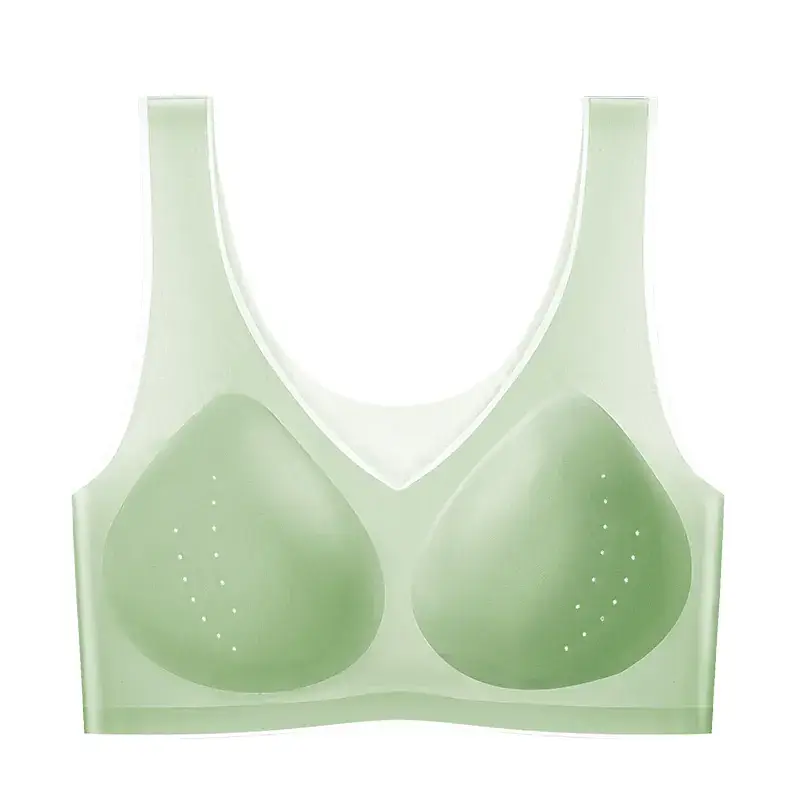 Traceless Breathable Cup Cup Underwear Women's Hole Cup Ultra-thin Push-up Sports Adjustable Rimless Vest Soft Support Bra - Image 3