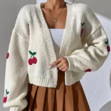 Women's White Cable Knit V-Neck Sweater Vest — feature 2