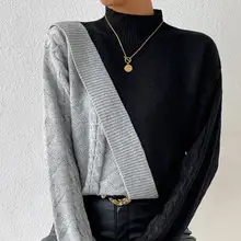Women's White Cable Knit V-Neck Sweater Vest — feature 4